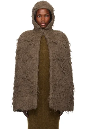 Rick Owens Brown Porterville Cape Jacket