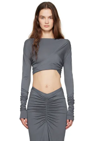 Rick Owens Gray Porterville Jade Crop T-shirt