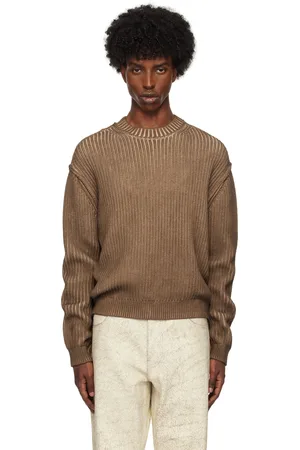 Guess Brown Vintage Washed Crewneck Sweater