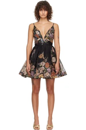 ZIMMERMANN Black Pavilion V-Neck Minidress