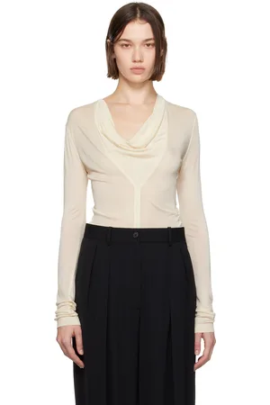 Totême Off-White Draped V-Neck T-shirt