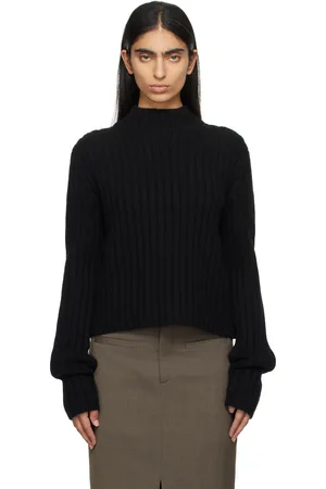 Totême Black Petite Chunky Rib Knit Sweater