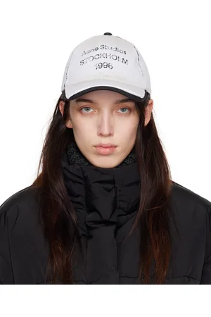 Acne Studios White & Black Logo Stamp Cap