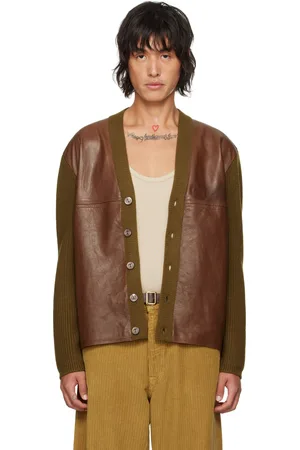 Sunflower Brown Scene Leather Cardigan