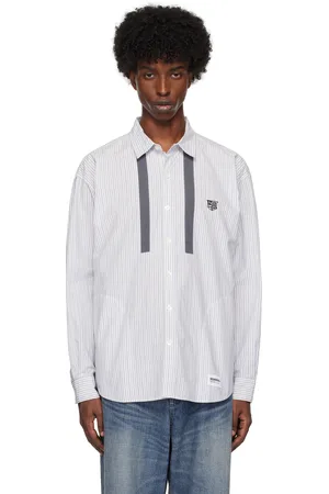 NEIGHBORHOOD White & Blue Tie LS Shirt