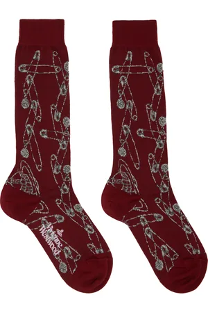 Vivienne Westwood Burgundy Safety Pin Socks