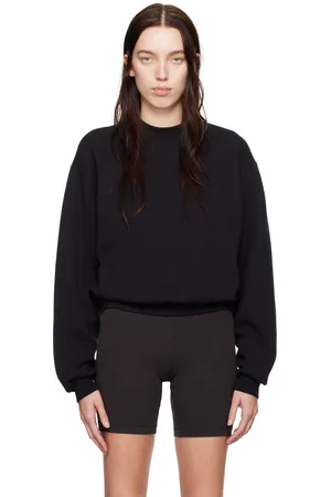 SKIMS Black Cotton Fleece Classic Crewneck Sweatshirt