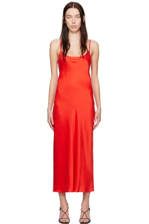 Silk Laundry Red 1996 Midi Dress