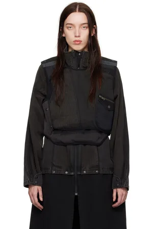 Hyein Seo Gray & Khaki Patchwork Reversible Vest