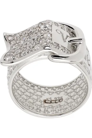 Vivienne Westwood Silver Pave Belt Ring
