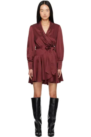 ZIMMERMANN Burgundy Silk Wrap Minidress