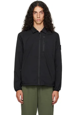 Stone Island Black Twill Zip Overshirt Jacket