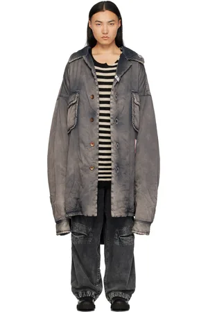 Maison Mihara Yasuhiro Gray Distressed Huge Puffer Shirt