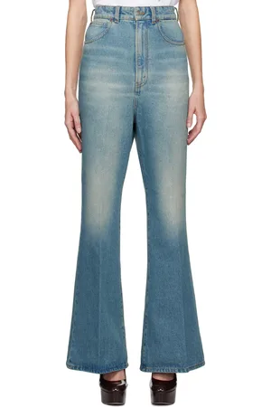 Victoria Beckham Blue Wide Leg Kick Jeans