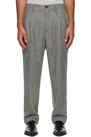 Takahiromiyashita The Soloist White & Black Two Tuck Front Trousers