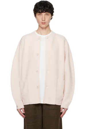 Issey Miyake Pink Rustic Knit Cardigan