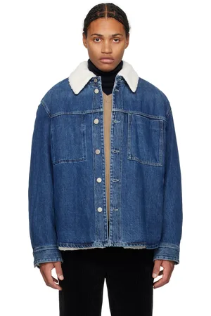 Solid Blue Sherpa Denim Jacket