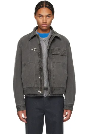 Solid Gray Garment Dyeing Loop Jacket