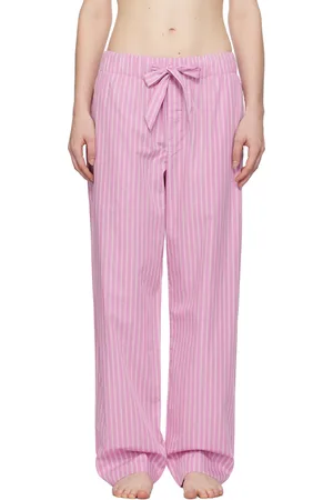 Tekla Pink & White Poplin Pyjama Pants
