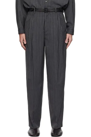 Marni Black Pinstripe Wool Trousers
