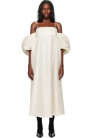 Kika Vargas Off-White Roberta Midi Dress