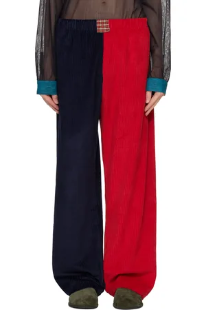 SC103 SSENSE Exclusive Red & Navy Courrier Trousers