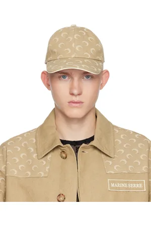 Marine Serre Beige Moon Jacquard Twill Baseball Cap