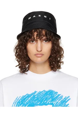 Marni Black Embroidered Logo Bucket Hat