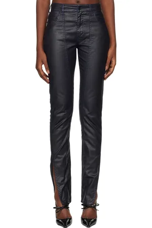 MUGLER Blue Waxed Skinny Jeans