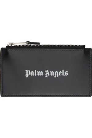 Palm Angels Black Classic Logo Zip Card Holder