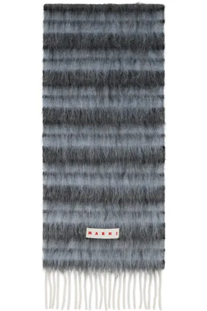 Marni Blue Wool & Mohair Scarf