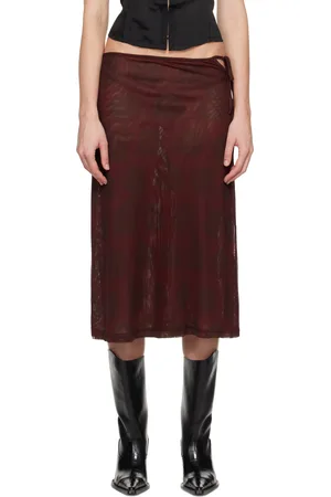 OUR LEGACY Burgundy Ballon Midi Skirt