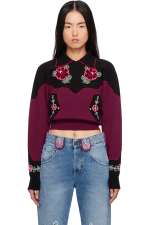 Molly Goddard Burgundy & Black Natasha Sweater
