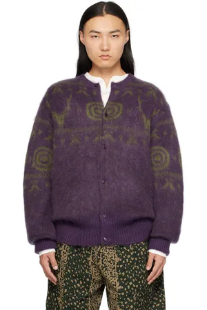 SOUTH2 WEST8 Purple Mohair Cardigan