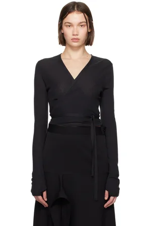 LEMAIRE Black Wrapover Cardigan