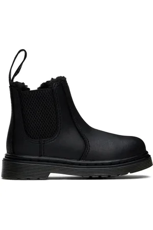 Dr. Martens Baby Black 2976 Faux Fur Lined Chelsea Boots