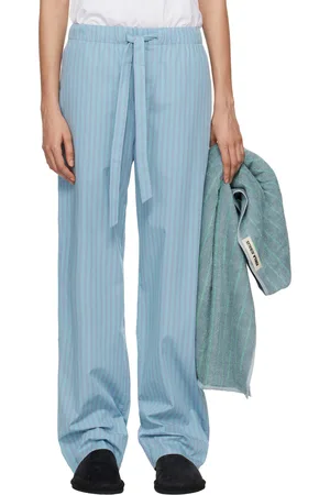Tekla SSENSE Exclusive Blue AURALEE Edition Cotton Poplin Pyjama Pants
