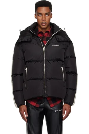 Palm Angels Black Hooded Track Down Jacket