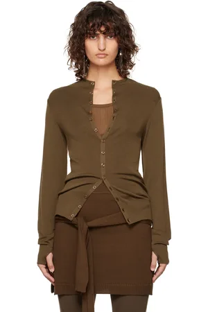 LEMAIRE Brown Fitted Seamless Cardigan