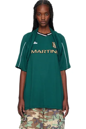 MARTINE ROSE Green Celebration Football T-shirt