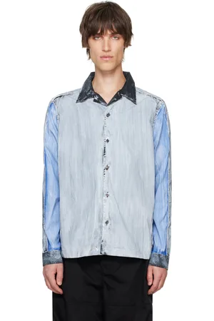 Diesel Gray & Blue S-Creed-Block Shirt