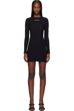 Palm Angels Black Logo Rib Minidress