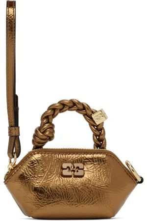 Ganni Bronze Metallic Nano Bou Pouch