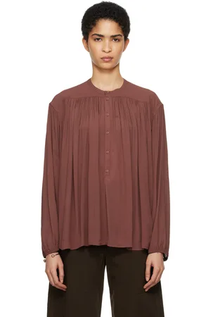 LEMAIRE Red Gathered Blouse