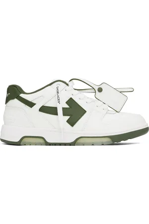 OFF-WHITE White & Khaki Out Of Office Calf Leather Sneakers