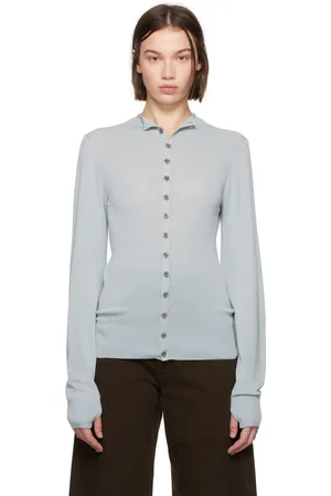 LEMAIRE Blue Fitted Seamless Cardigan
