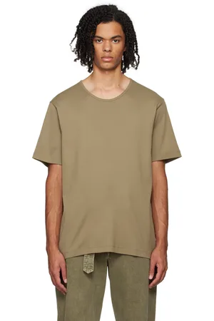 LEMAIRE Khaki Rib U-Neck T-shirt