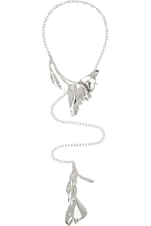 Y / PROJECT Silver Abstract Floral Necklace