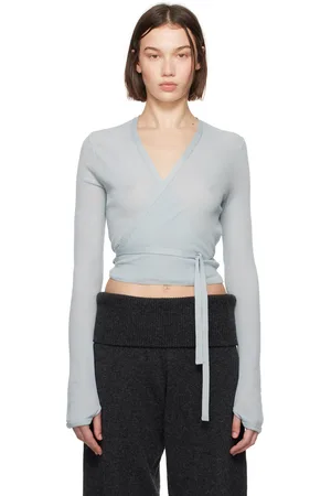 LEMAIRE Blue Wrapover Cardigan