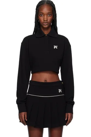 Palm Angels Black Monogram Cropped Polo